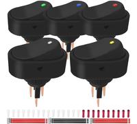 MKBKLLJY 5PCS LED Lighted Rocker Switch 12V 20A Illuminated SPST 3 Pin ON Off Rocker Toggle Switches Oval Shaped 12mm Hole Red Yellow Blue Green White for Car Truck RV Motorcycles Marine Boats