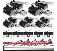 MKBKLLJY 5PCS Micro Limit Switches Mechanical Endstop Switch 3D Printer Part with 1M 3 Pin Cable Cable Ties Momentary Semi-Circular Arc Bending Lever Arm Switch for 3018-MX3, 3018-PROVer Mach3