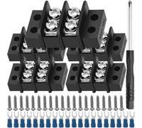MKBKLLJY 5PCS Terminal Block 2 Circuits 2 Positions 450V 32A Dual Row Screw Terminals Strip with fork Spade Connectors M3 Screws Phillips Screwdriver for Power Supply Optical Fibers Communications Car
