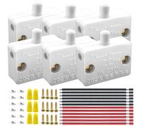 MKBKLLJY 6 PCS White Cabinet Door Switch Normally Closed Automatic Touch ON OFF 250V 1A for Wardrobe Pantry Lamp Electrical Light Switch 12 PCS Electronic Wire/Screw/Dust Cap 6 PCS Wiring Cap