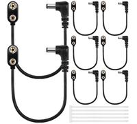 MKBKLLJY 8Pcs 9V Battery Connector Clip Power Cable Snap Jack Male Snap Clip Adapter Holder with 2.1mmx5.5mm Plastic Male I-Type DC Right Male Plug Converter and Cable Ties for Plug Arduino LED Strip