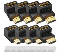 MKBKLLJY 8PCS HDMI 90 and 270 Degree Adapter Extender Supported 4K 3D with HDMI Male Dust Cap, for HDTV PS5 Roku Fire Stick Laptop Xbox PC