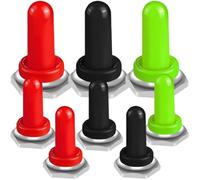 MKBKLLJY 8PCS Toggle Switch Cover 12 mm EDPM Rubber Universal Knob Hat Boot Metal Threaded Hex Cover Cap Waterproof Moisture Dust Dirt Resistant Black Green Red