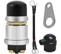MKBKLLJY Heavy Duty Push Button Momentary Start Switch 12V 50A Waterproof Switch for Cars Truck Tractor RV Boat Track Horn Engine Starter 1 PCS JK260 ON-OFF, Bottom Cover, Fixed Plate, Cable Kit