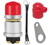 MKBKLLJY Heavy Duty Push Button Momentary Start Switch 12V 50A Waterproof Switch for Cars Truck Tractor RV Boat Track Horn Engine Starter 1 PCS JK260 ON-OFF, Bottom Cover, Fixed Plate, Cable Kit