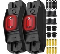 MKBKLLJY Inline Cord Switch 20A 250V AC/16A 125V AC Waterproof Heavy Duty Rocker Switch On/Off with Red LED Light Screw Terminal Waterproof Plug Wire Clip Screws for Outdoor Extension Cords