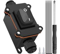 MKBKLLJY Inline Cord Switch IP66 Waterproof AC 30A 250V / AC 35A 125V Outdoor ON/Off Toggle Switch 4 Pin 2 Position DPST with Black Rocker Button Screwdriver Two-Side Entry and Exit Line