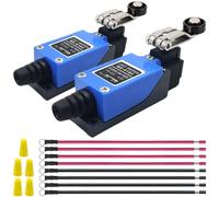 MKBKLLJY ME-8104 Roller Lever Arm Momentary Limit Switch 5A 250V AC/0.4A 115V DC Adjustable 1NC 1NO Self-Reset Waterproof for CNC Mill Laser Plasma Router 8PCS Terminal Wires 5PCS Terminal Cap