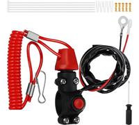 MKBKLLJY Outboard Engine Kill Switch Lanyard 7/8" 22mm Handlebar Tether for 50cc 70cc 90cc 125cc 150cc 110cc 200cc 250cc ATV Dirt Bike Go Kart Pit Bike 4 Wheeler with Cable Ties, Screwdriver
