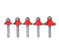 Mkcavne 5Pcs 6mm Round Over Router Bit with Cleaning Flush Milling Cutter for Wood Woodworking Tool