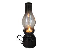 MKDcom Vintage Tealight Holder Tabletop Decorative Candle Lantern with Handle, Black Antique Kerosene Lamp Little Tea Light Candle Holder Stand, Home Decoration Desktop Decor, 10.2in Tall(Small)