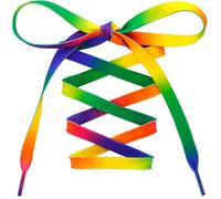 MKEHSH Colorful Pattern Shoe Laces: 2 Pair Flat Print Shoelaces for Sneakers, 08 Gradient Colorful Rainbow, 51 inch (130CM)