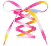 MKEHSH Colorful Pattern Shoe Laces: 2 Pair Flat Print Shoelaces for Sneakers, 09 Pink Rainbow, 51 inch (130CM)