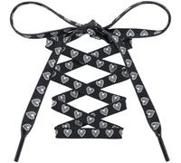 MKEHSH Colorful Pattern Shoe Laces: 49 Inch Black White Lines Heart Laces