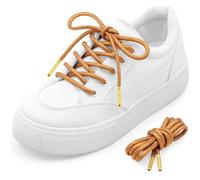 MKEHSH Round Glitter Shoe Laces: Sparkle Metallic Sneakers Shoelaces 1 Pair, 12 Orange With Golden Metal Tips, 31 inch(80CM)