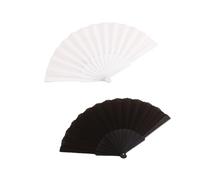 mkemka 2 Pcs Folding Hand Fan Set Chinese Spanish Foldable Hands Fans Women Line Dance Cosplay Props for Wedding, Preference, Performance, Dancing,Home Decoration
