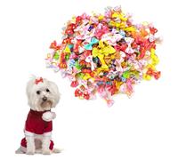 mkemka 25Pcs Dog Hair Bows Small Dog Hair Bows Pet Hair Bows Tie Dog Hair Accessories Dog Bows with Elastic Rubber Bands Hair Grooming Accessories for Long Hair Puppy Cat