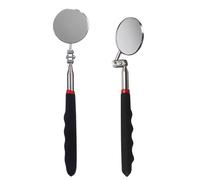 mkemka 2Pcs Automotive Telescopic Inspection Mirror Car Telescoping Inspection Mirror Round Handle Mechanics Mirror Extendable Mirror 360 Degree Rotation (Black)