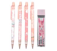 mkemka 4Pcs 0.5mm Cute Mechanical Pencil with a Tube of 0.5mm Pencil Refills Set Pink Peach Mechanical Pencils for Writing