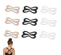 mkemka 9 pcs Bra Strap Anti-Slip Clips Multiple Colors Available Non Slip Cross Bra Clips for Racer Back Create Stylish Racerback Look for Women’s Undergarment Black