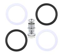 Mkemka Sink and Bath Plug Seal, 4-Pack Universal Rubber Gasket O-Ring for 110mm Waste Drain, 2 Black 2 White, Fits Kitchen Sink Bathtub Utility Basin