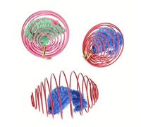 MKEMQXBEP Catnip Toy 1/2/3Pcs Cat Toy Balls Funny Stretchable Kitten Springs Toys Interactive Caged Rats Rolling Cat Balls Random Color Cat Accessories Pet(3pc Random color)
