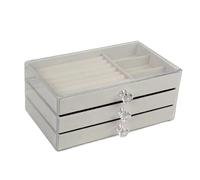MKEMQXBEP Three Layer Clear Drawer Earrings Bracelet Jewelry Storage Box Jewelry Jewelry Box(WHITE 1PC)