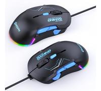 MKESPN gaming mouse, 12800DPI10 button left hand gaming mouse - Two Handed Game Mouse, custom macro and RGB backlight for PC/Mac/laptop