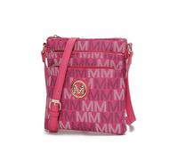 MKF Collection Crossbody Bag for Women, Vegan Leather Triple Zipper Handbag Crossover Bag Purse Shoulder Bag Strapby Mia K, Lemuel Fuschia, S