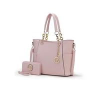 MKF Collection Tote Bag for Women, Handbag Set with Wallet-Top-Handle- Vegan Leather Purse, Bonita Pink, L