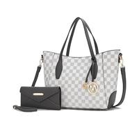 MKF Collection Tote bag for Women with Wristlet Wallet, Vegan Leather Top-Handle Shoulder Handbag Purse by Mia k, Gianna Charcoal, L
