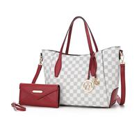 MKF Collection Tote bag for Women with Wristlet Wallet, Vegan Leather Top-Handle Shoulder Handbag Purse by Mia k, Gianna Red, L