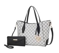 MKF Collection Tote bag for Women with Wristlet Wallet, Vegan Leather Top-Handle Shoulder Handbag Purse by Mia k, Gianna Black, L