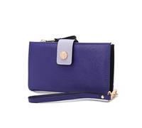 MKF Collection Wallet Wristlet for Women, Multi Compartment Color Block Wristlet Strap Purse By Mia K, Solene Purple Lilac, 7.25 inches W x 4 inches H x 1 inch D, Casual