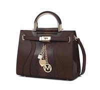 MKF Collection Women's Satchel Bag,Vegan Leather Top Handle Shoulder Bag Handbag Purse by Mia K, Cayden Coffee, M
