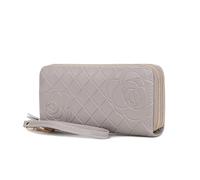 MKF Collection Wristlet Wallet for Women, Leather Wristlet Strap with card slots Purse By Mia K, Honey Grey, Casual