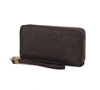 MKF Collection Wristlet Wallet for Women, Small Vegan Leather Credit Card Holder & Zipper Coin Pocket Wallet Purse By Mia K, Aurora Chocolate, S, Casual