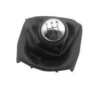 MKGKACVCPT Knob with Boot Shift Knob Manual for Peugeot 307 207 406 PU Leather/ABS 5-Speed Black Performance Stylish Gear 1 Gear Shift with Boot
