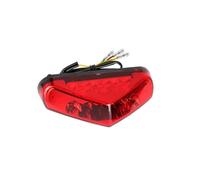 MKGKACVCPT Motorcycle Tail Light 3 Wires LED Motorcycle Tail Brake Light Red Smoke Lens Rear License Lamp Daytime Running Signal(9Led Red Yellow)