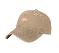 MKGOHLG Black Lazy Cute Pig Printed Washed Cowboy Baseball Cap for Adults - Stylish and Breathable Hat