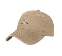 MKGOHLG Black The Lonely Wolf Printed Washed Cowboy Baseball Cap for Adults - Stylish and Breathable Hat