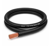 MKGT 170A Hi-Flex Battery Cable - 25mm2 3 Gauge Pure Copper Single Core PVC Welding Wire for 12V & 24V Automotive, Campervan, Solar, Inverter & Leisure Battery Systems (Black, 9 Meters)