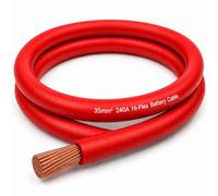 MKGT 240A Hi-Flex Battery Cable - 35mm2 2 Gauge Pure Copper Single Core PVC Welding Wire for 12V & 24V Automotive, Campervan, Solar, Inverter & Leisure Battery Systems (Red, 1 Meter)