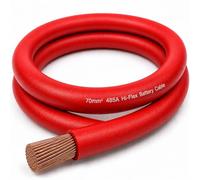 MKGT 485A Hi-Flex Battery Cable - 70mm2 00 Gauge Pure Copper Single Core PVC Welding Wire for 12V & 24V Automotive, Campervan, Solar, Inverter & Leisure Battery Systems (Red, 5 Meters)