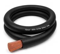 MKGT 485A Hi-Flex Battery Cable - 70mm2 00 Gauge Pure Copper Single Core PVC Welding Wire for 12V & 24V Automotive, Campervan, Solar, Inverter & Leisure Battery Systems (Black, 2 Meters)
