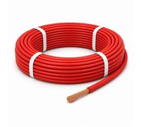 MKGT 6mm² 9 AWG Automotive Cable 50A Single Core Stranded Copper Wire 12V 24V Battery, Solar, Inverter & Car Audio Wiring (Red, 5M Coil)