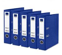 MKGT A4 Lever Arch File 75mm Spine - Heavy Duty Metal Lever Arch Mechanism, Strong Ring Binder Folder with Thumb Hole & Spine Label for Office, School & Home Filing (Blue, Pack of 5)