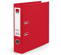 MKGT A4 Lever Arch File 75mm Spine - Heavy Duty Metal Lever Arch Mechanism, Strong Ring Binder Folder with Thumb Hole & Spine Label for Office, School & Home Filing (Red, Pack of 1)