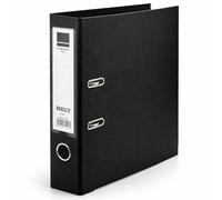 MKGT A4 Lever Arch File 75mm Spine - Heavy Duty Metal Lever Arch Mechanism, Strong Ring Binder Folder with Thumb Hole & Spine Label for Office, School & Home Filing (Black, Pack of 1)
