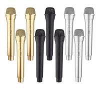 Mkhaslri Microphone Prop Play Plastic Toy Fake Microphone Simulate Speech Practice Fake Mic for Christmas Karaoke Fun Stage Costume Prop Birthday Party, 3 Color (3)